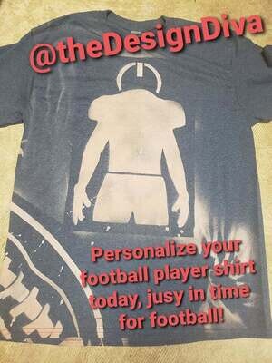 Football Stencil Personalized Bleached T