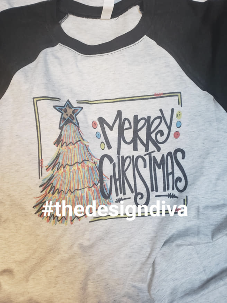 Merry Christmas with colorful tree
