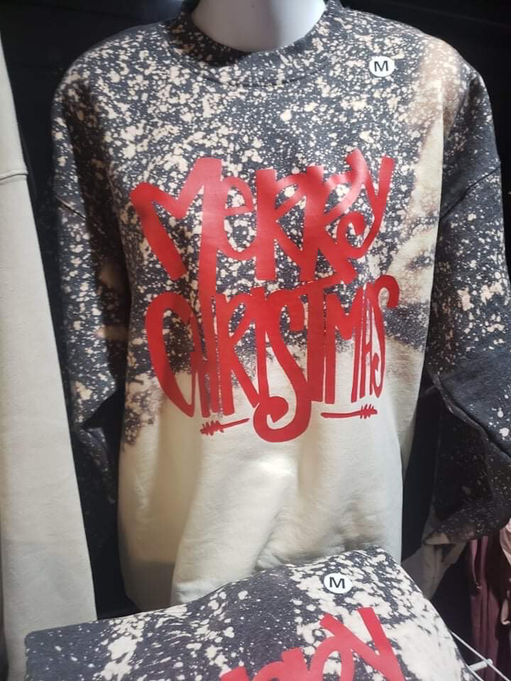 Merry Christmas Dipped Sweatshirt