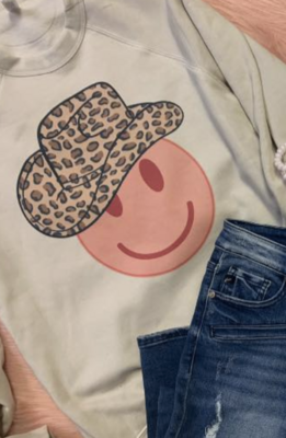 Smiley Face with Leopard Hat