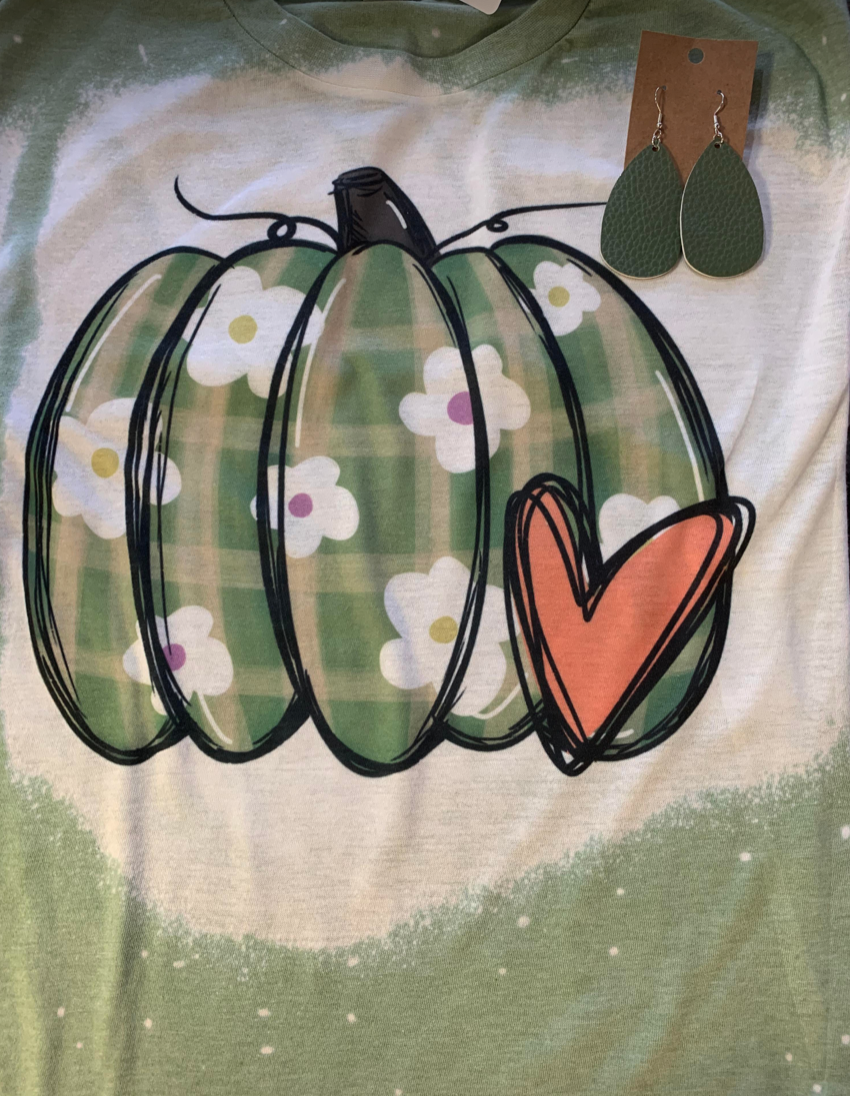 Plaid Pumpkin Bleach Tee