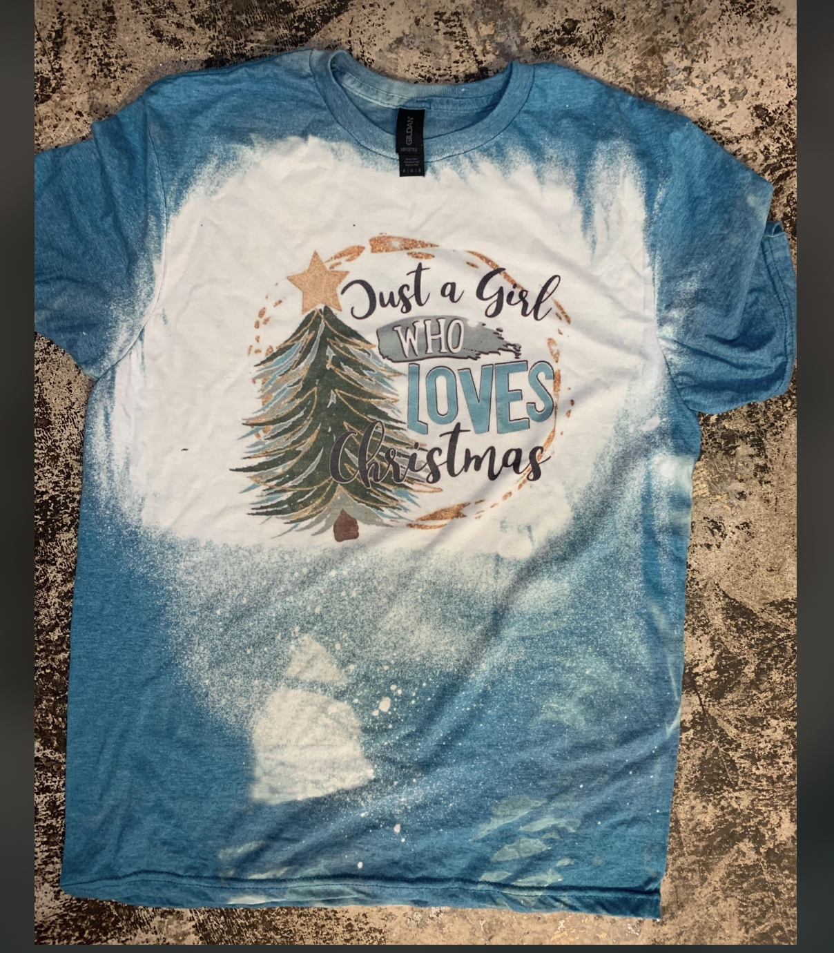 Just a Girl Who Loves Christmas Bleached Tee