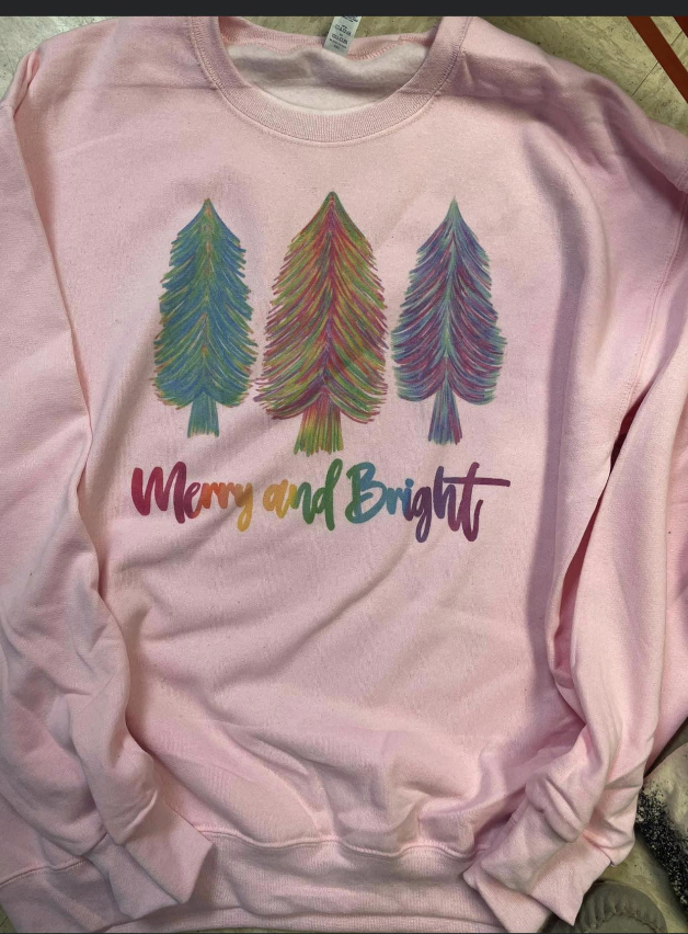 Merry and Bright Rainbow Sweatshirt