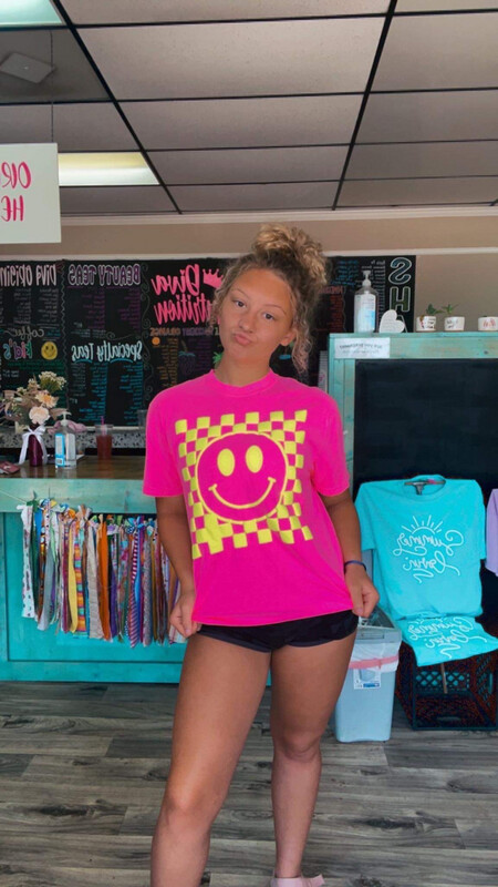 Checkered Smiley Face PUFF