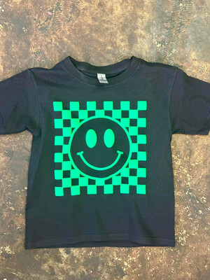 Racing fluorescent smiley puff