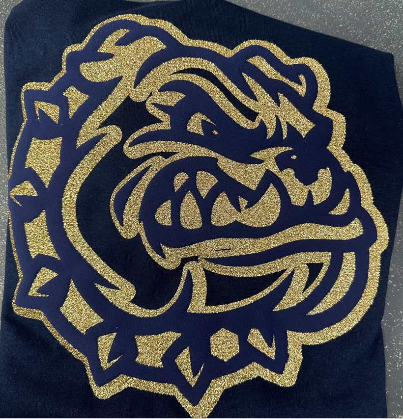 Puff Bulldog with Glitter