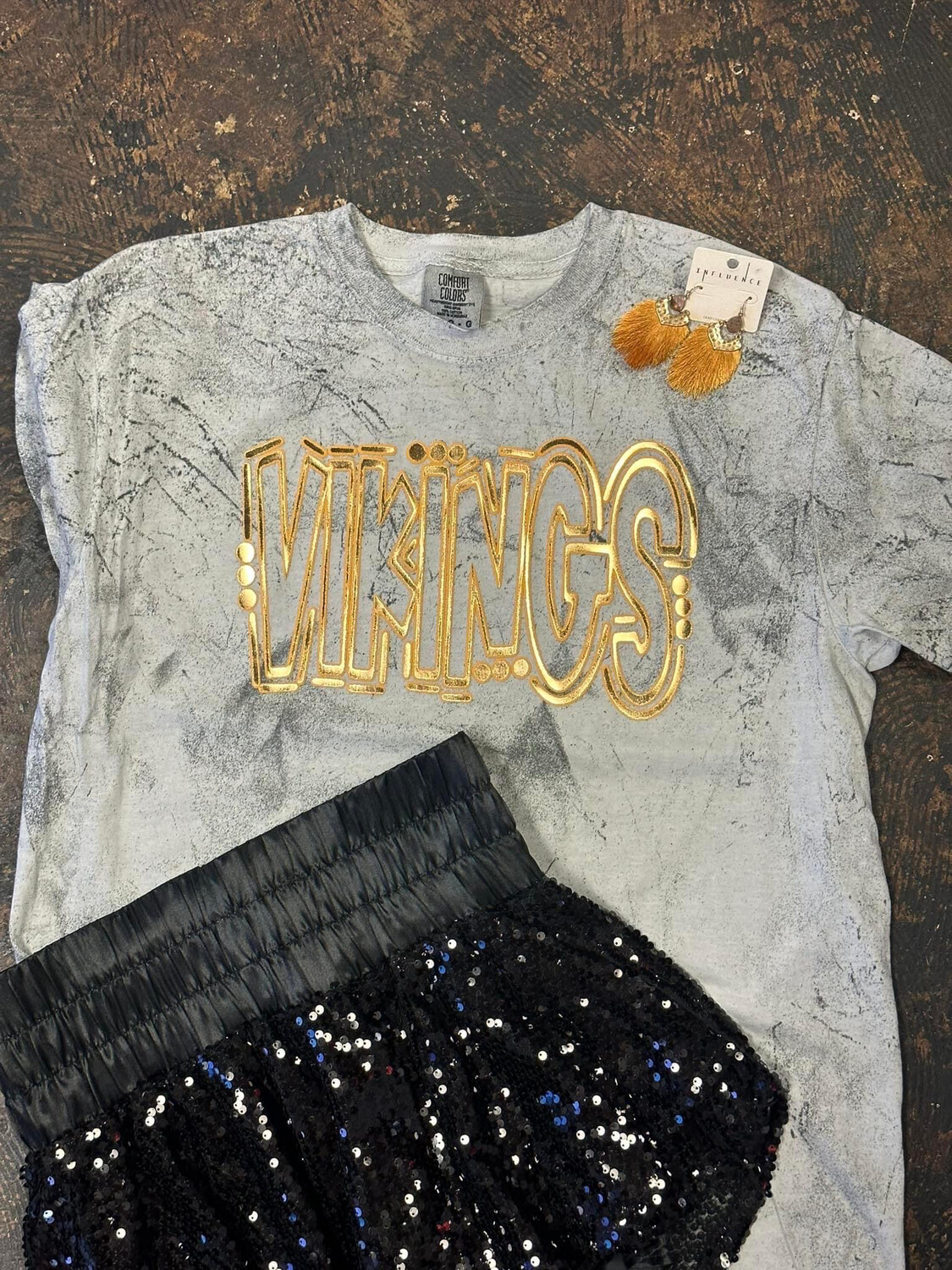 Vikings stonewash metallic puff