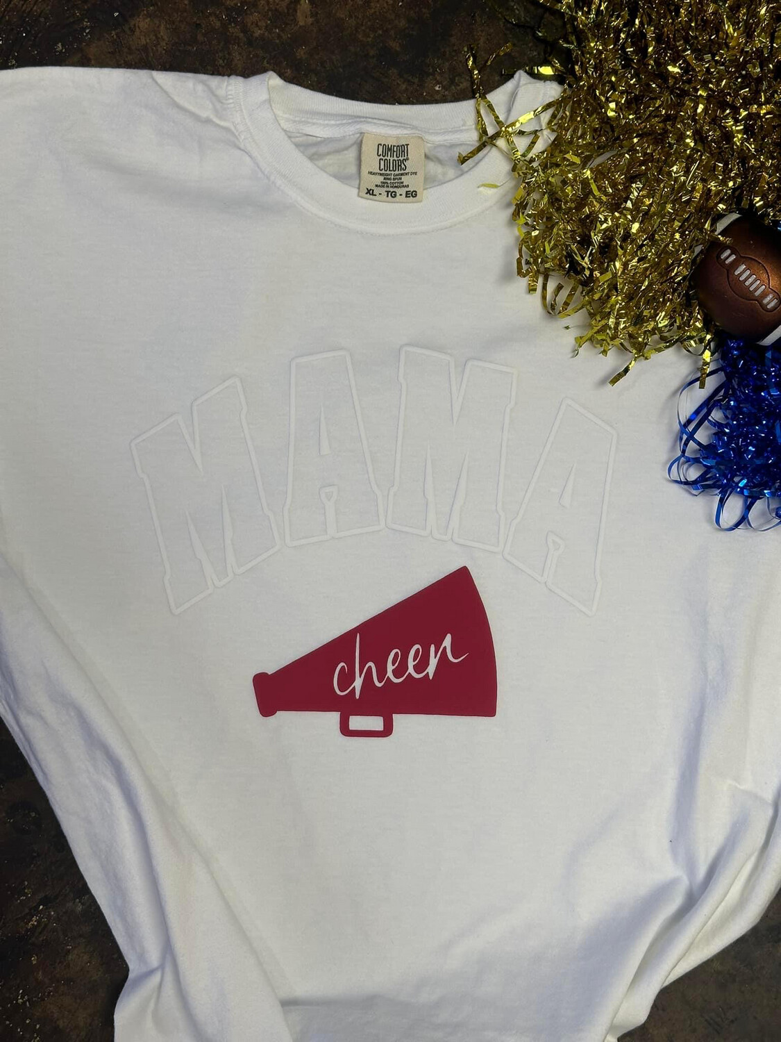 Mama white puff cheer