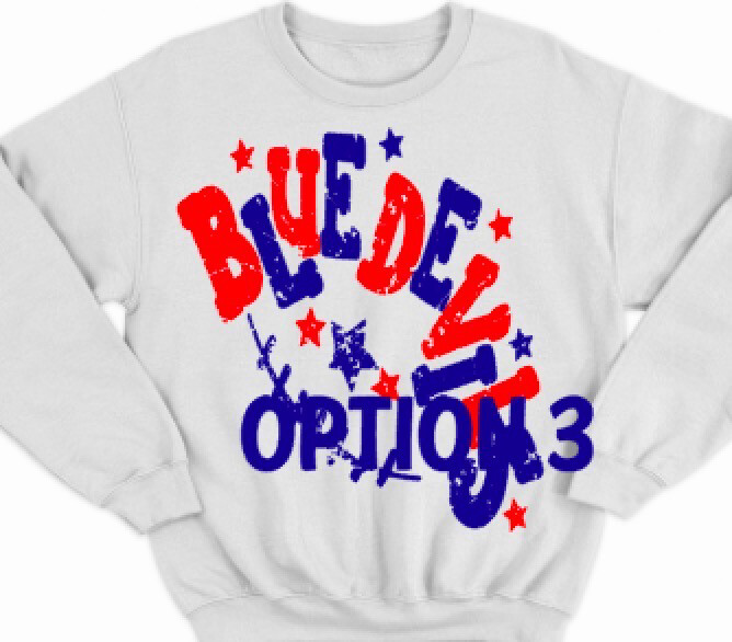 Blue devil football with stars