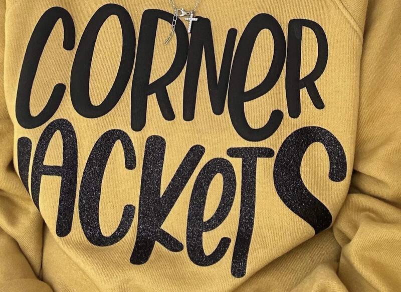 CORNER JACKETS with Black Puff *fun font*