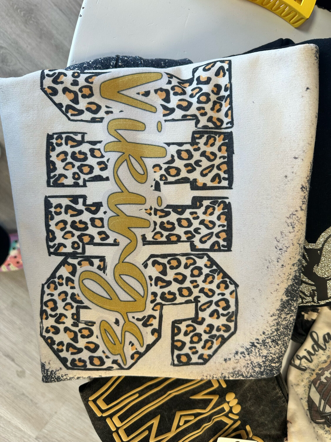 JHS leopard vikings bleached sweatshirt