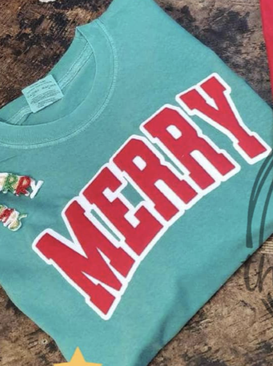 MERRY varsity font Longsleeve