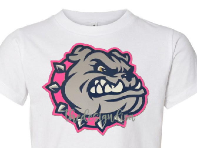 Bulldog with PINK collar