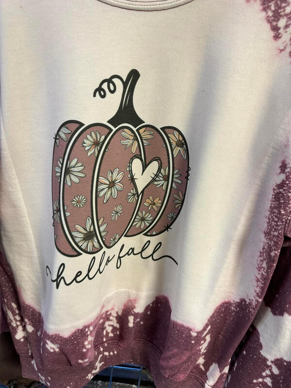 Hello fall flower pumpkin