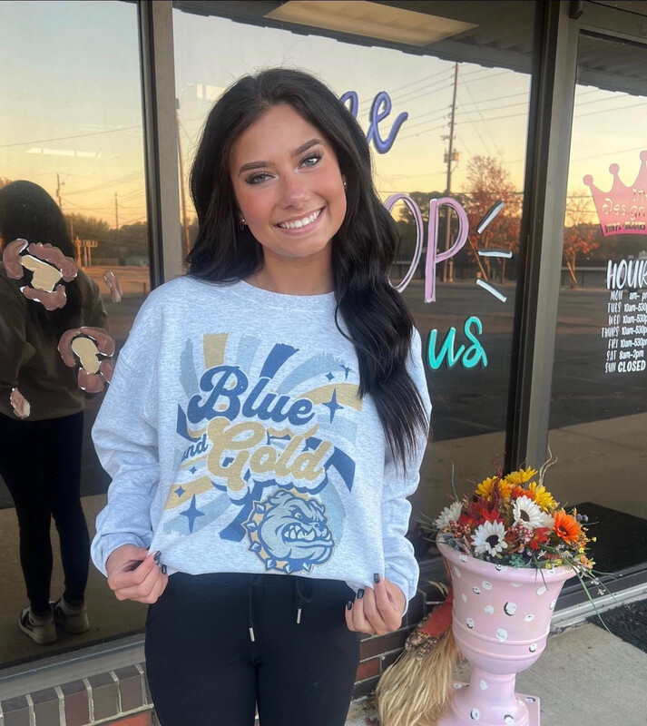 Blue and gold bulldog