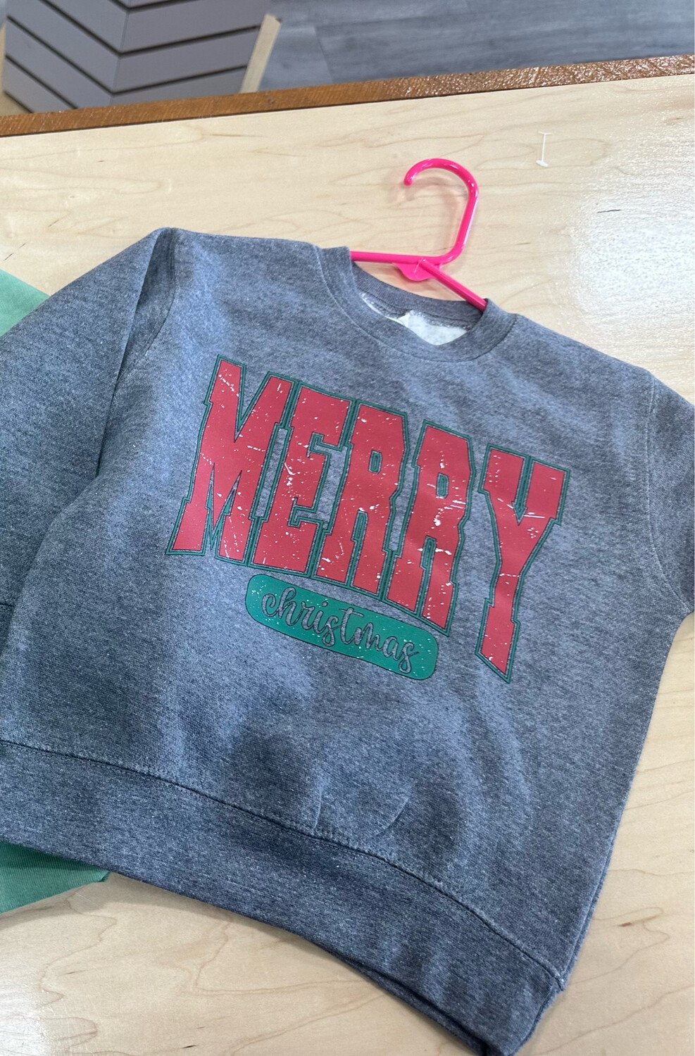 Dark grey merry christmas transfer
