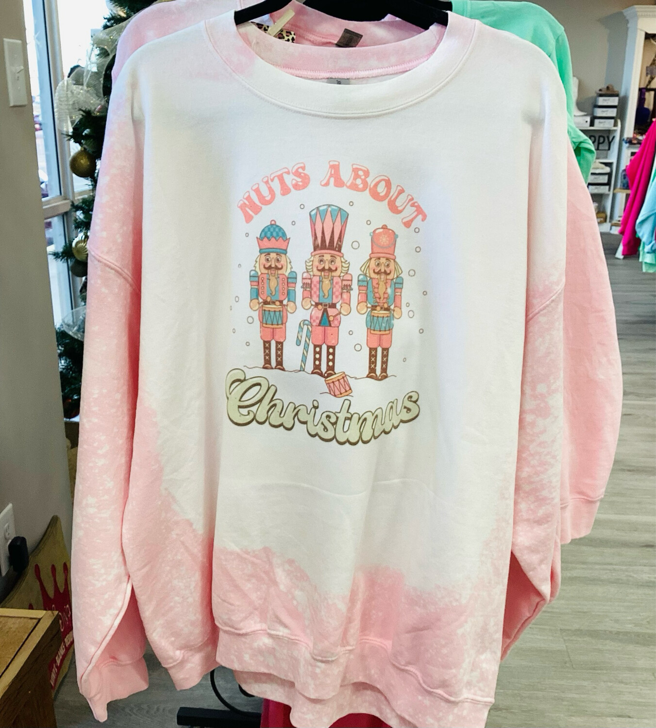 Nuts About Christmas Bleached Sweatshirt