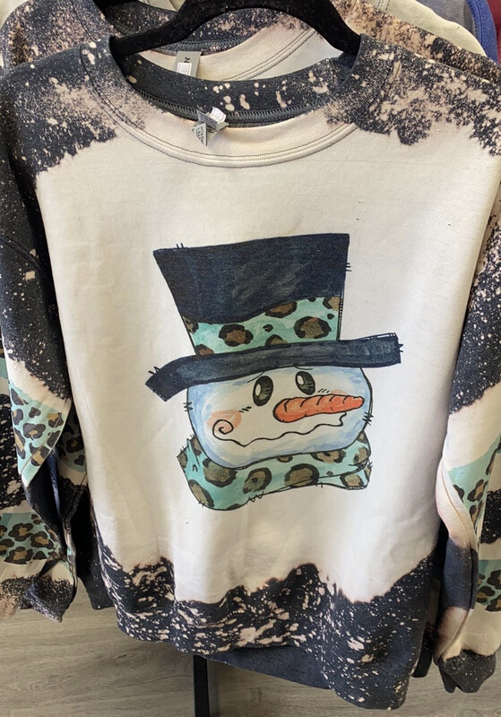 Snowman Bleached Sweatshirt