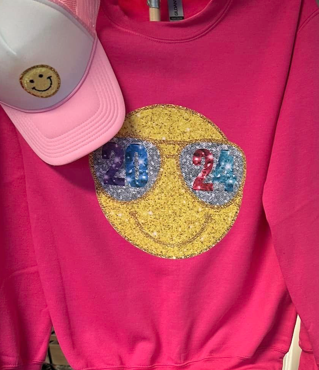 2024 glitter smiley