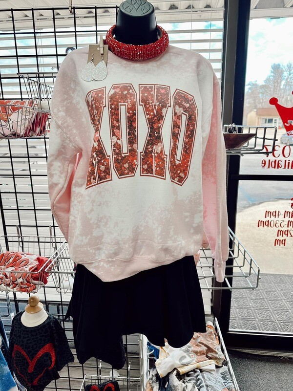 XOXO glitter hearts