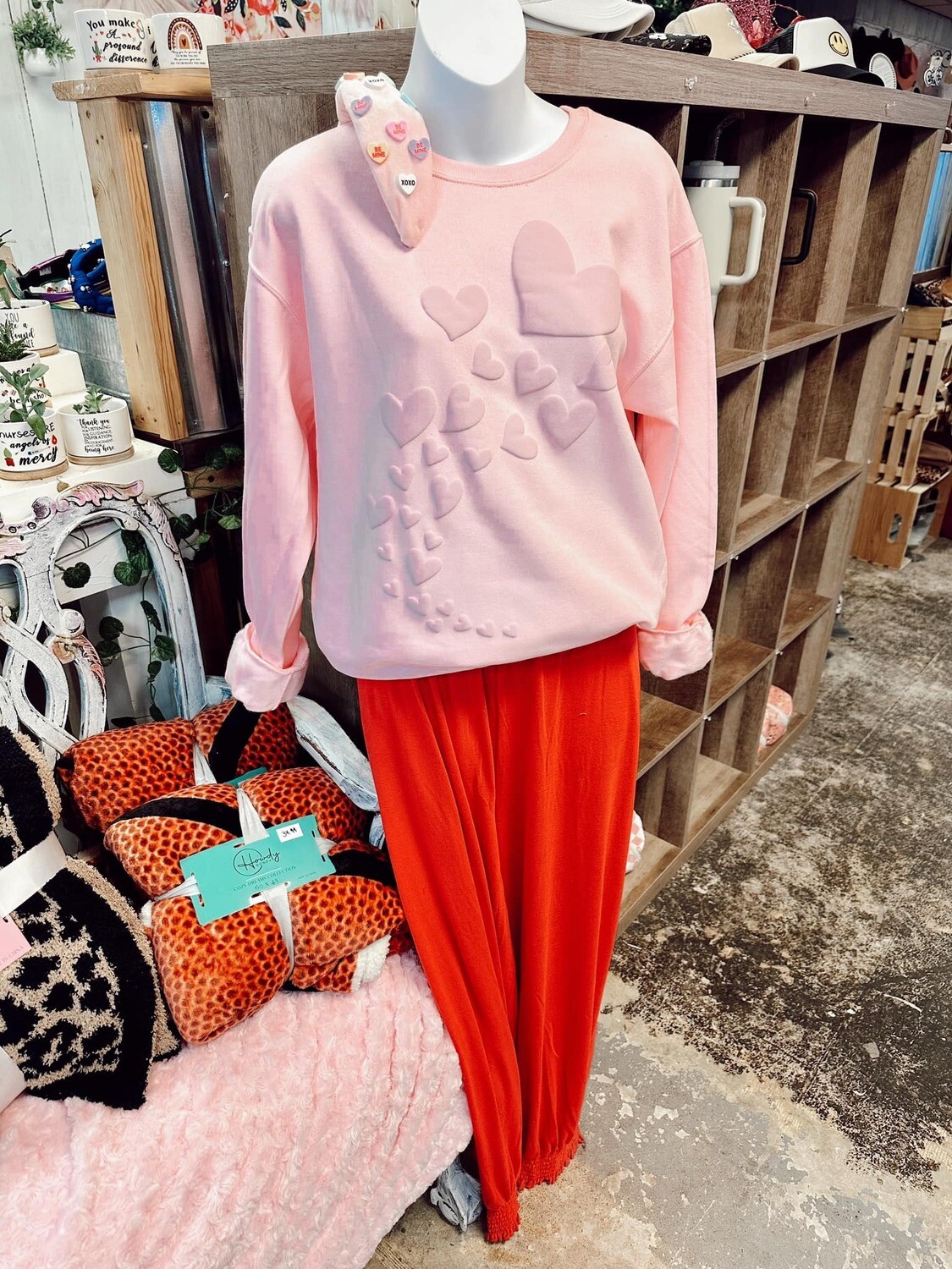 Pink puff hearts