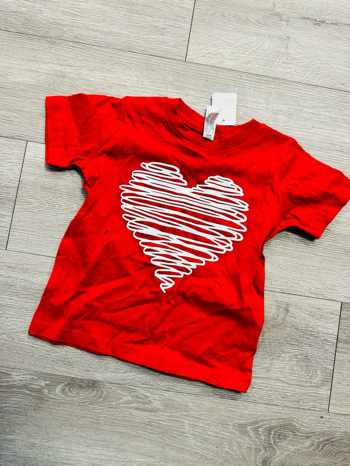 Valentines scribble heart white vinyl