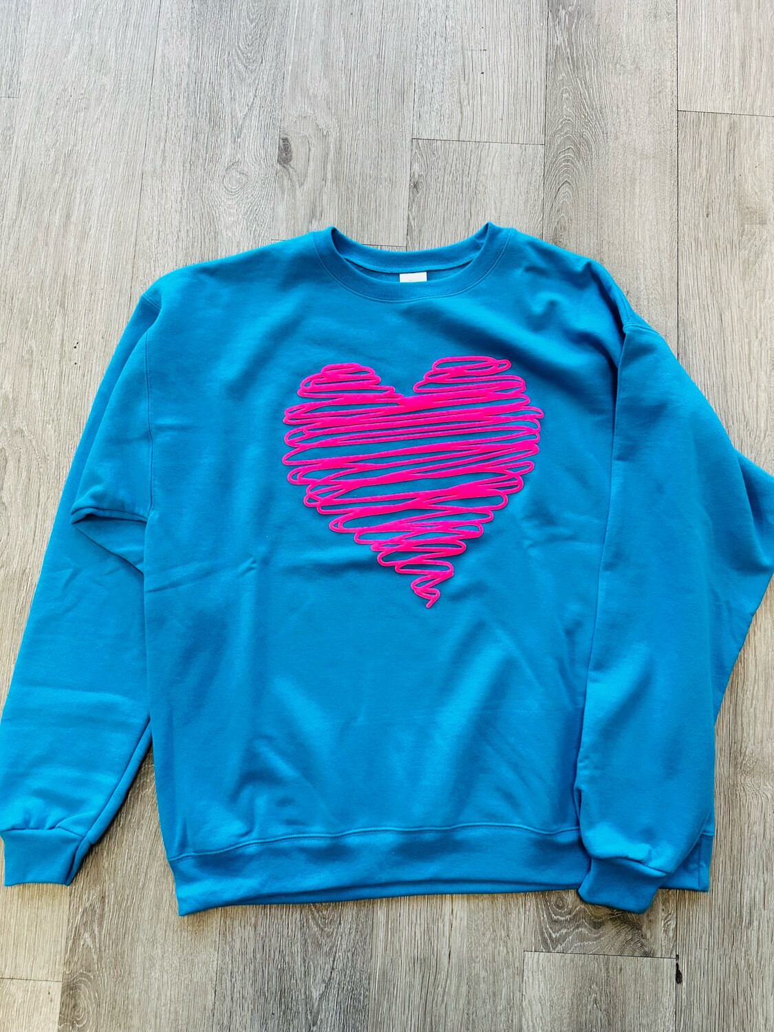 Valentines scribble pink heart vinyl