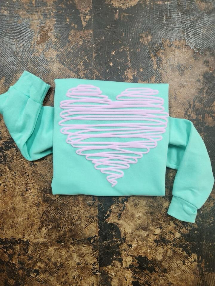 Mint Green Scribble Heart