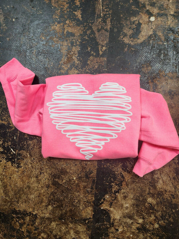 Bright Pink Scribble Heart