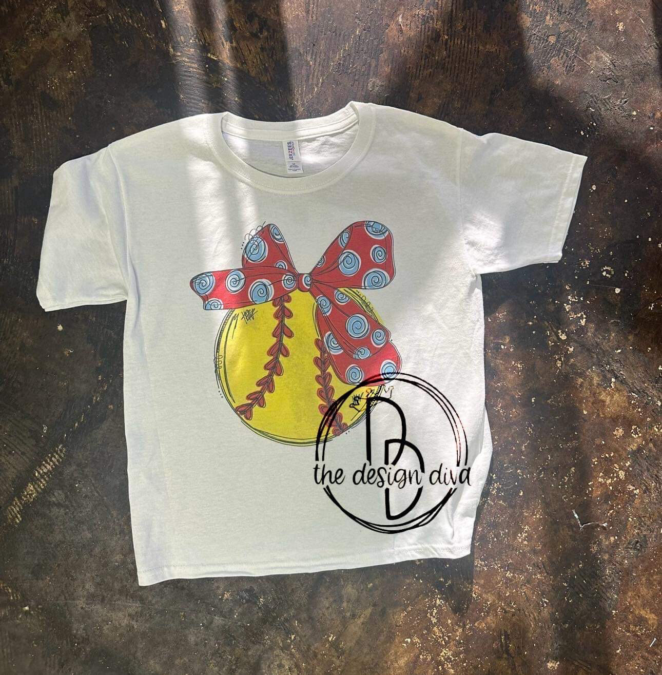 Softball with bow