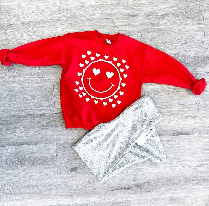 Valentines heart smiley vinyl