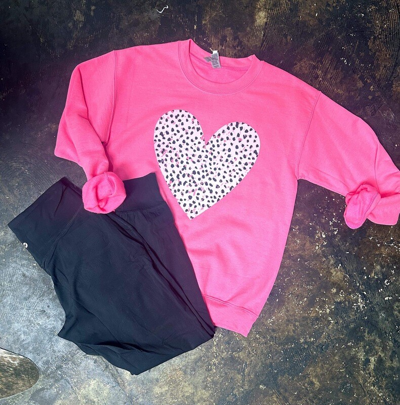 polka dot heart sweatshirt transfer