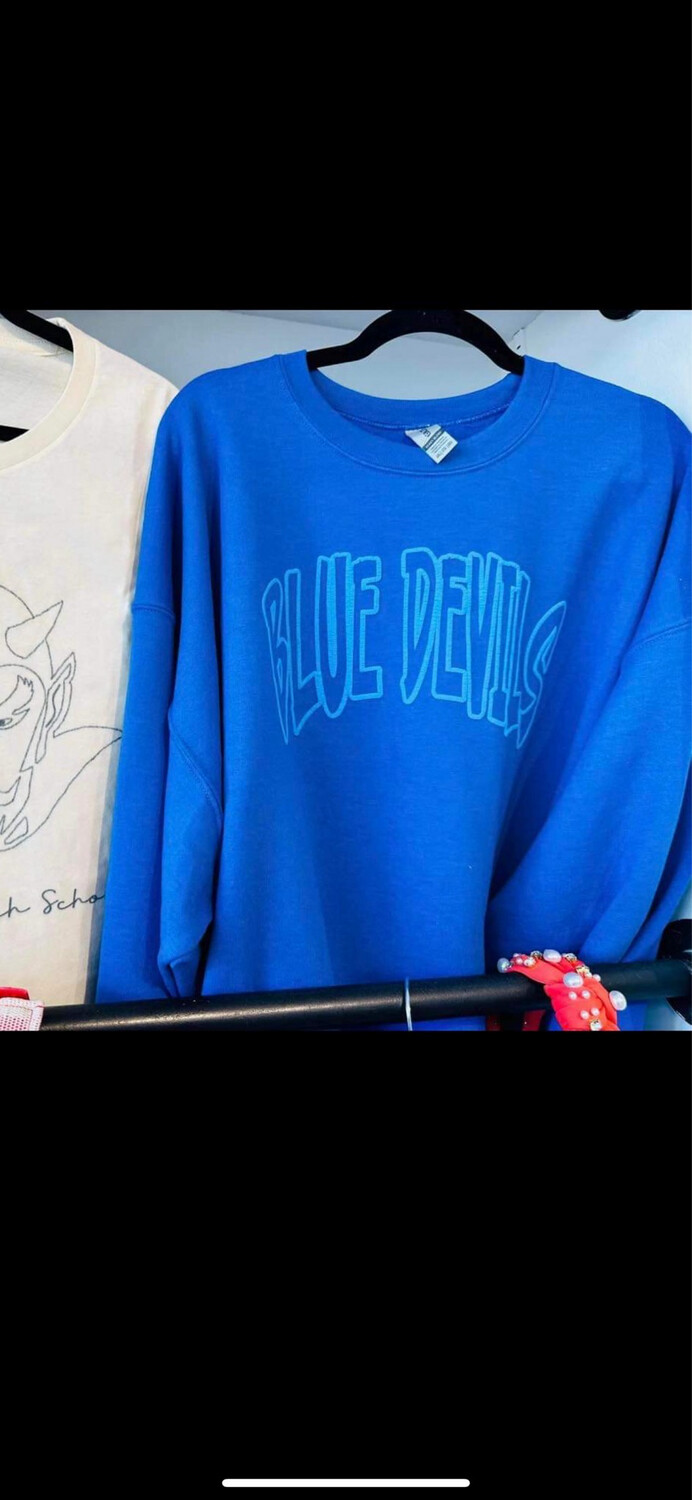 Blue devils puff sweatshirt
