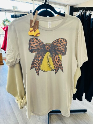 Baseball/softball leopard bow