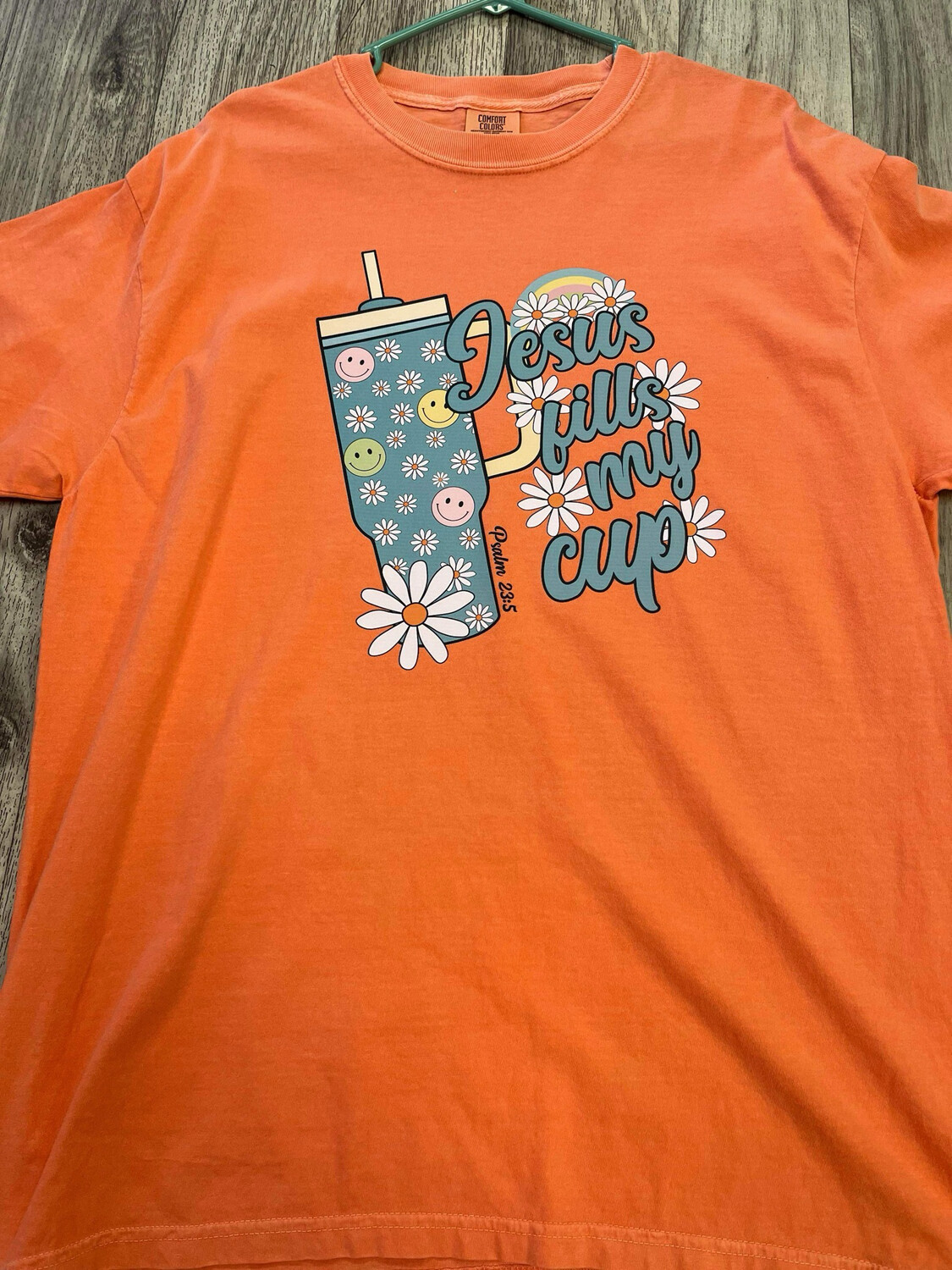 Jesus fills my cup floral transfer