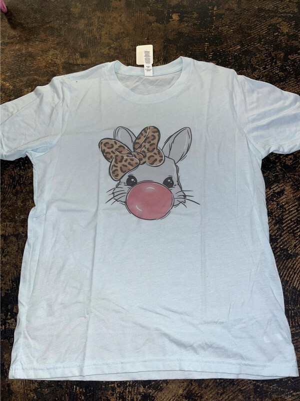 Bubble gum bunny w leopard bow