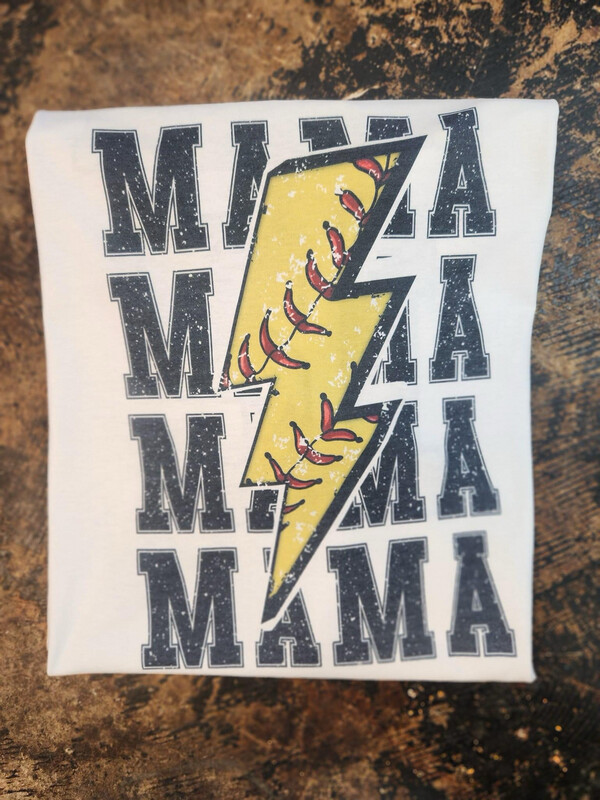 Mama softball/baseball lightening bolt