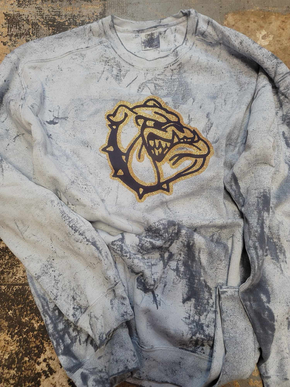 Bulldog puff/glitter stonewash