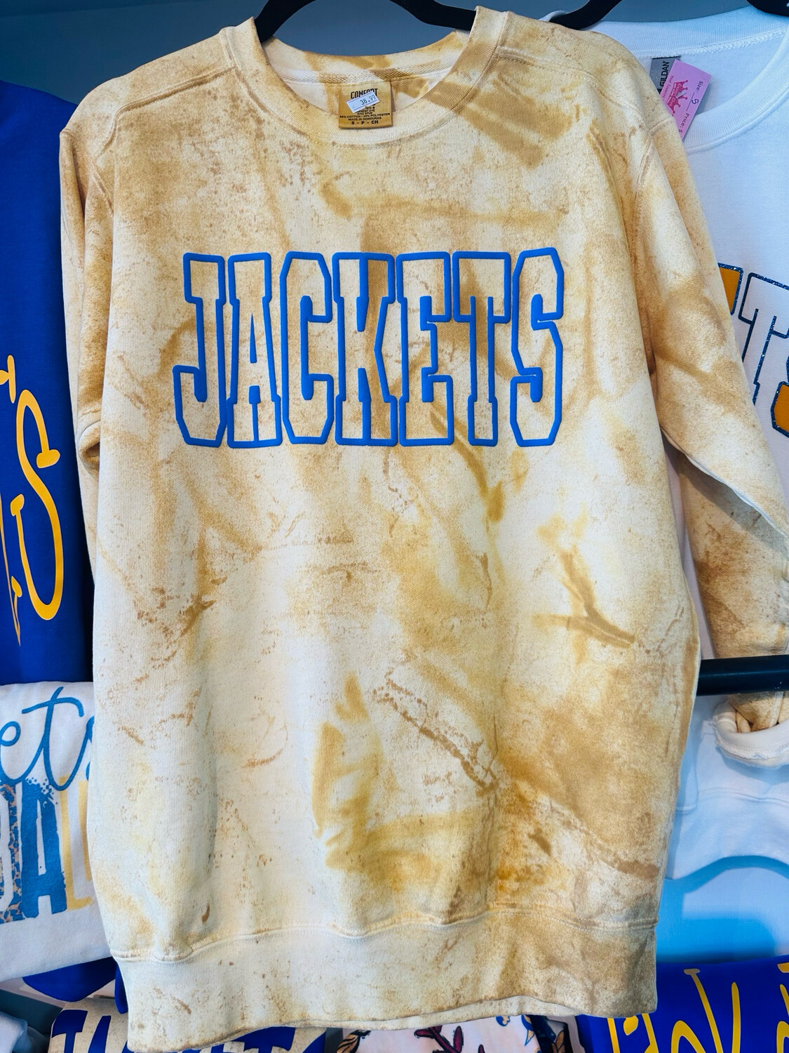 Stonewash mascot puff block letters