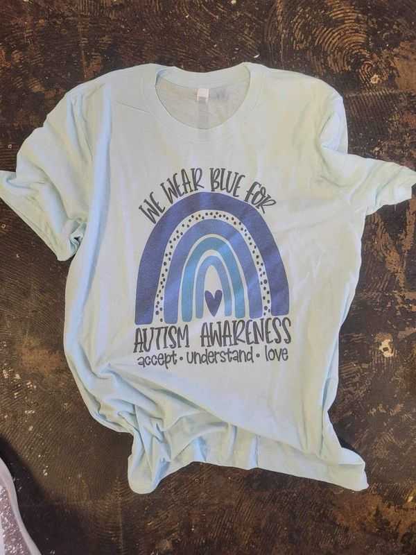 We wear blue autism awareness