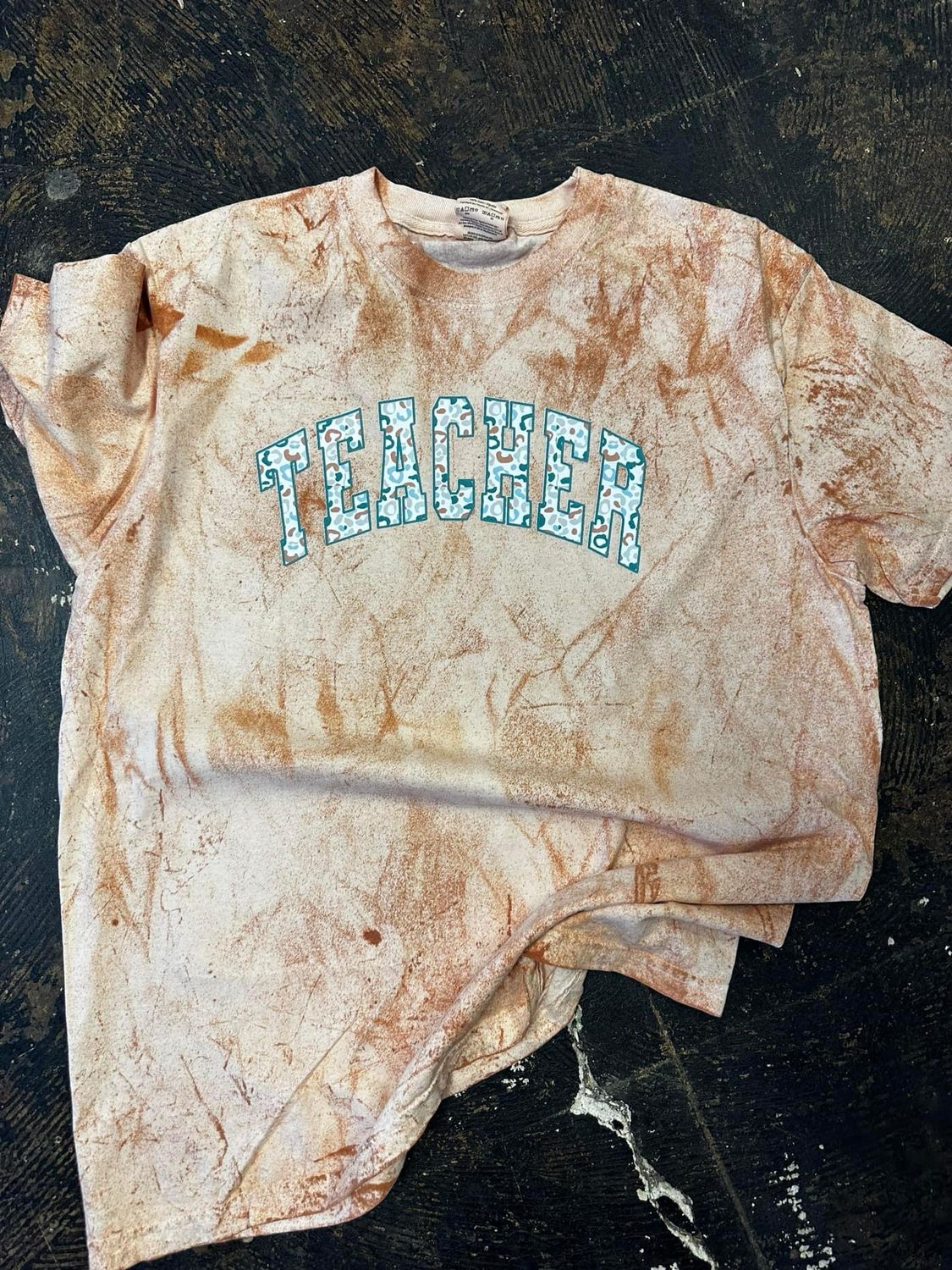 Teacher stonewash transfer
