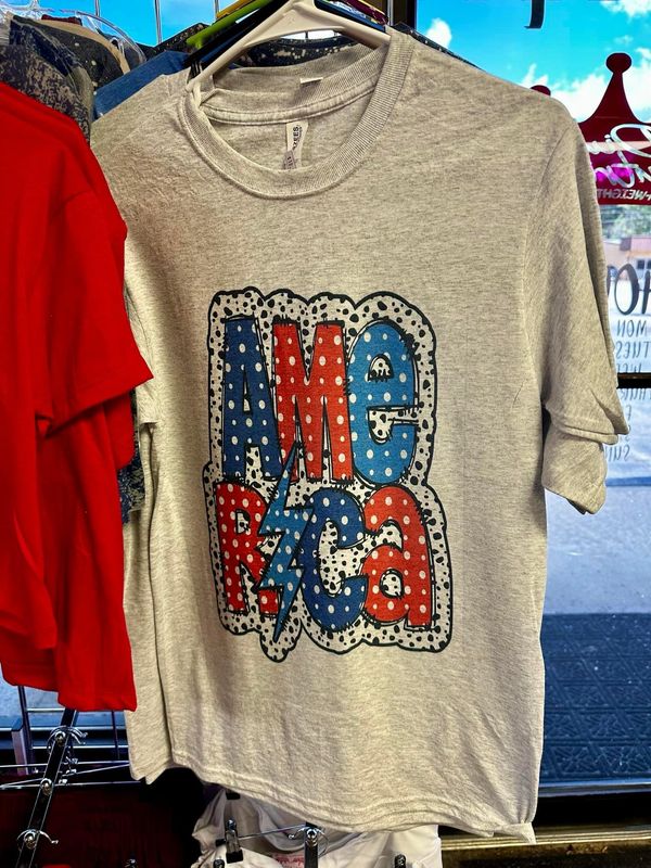 America poka dots lightening bolt