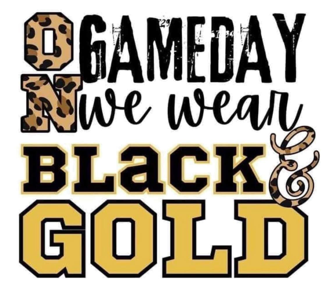 Corner Game Day we wear Black and Gold