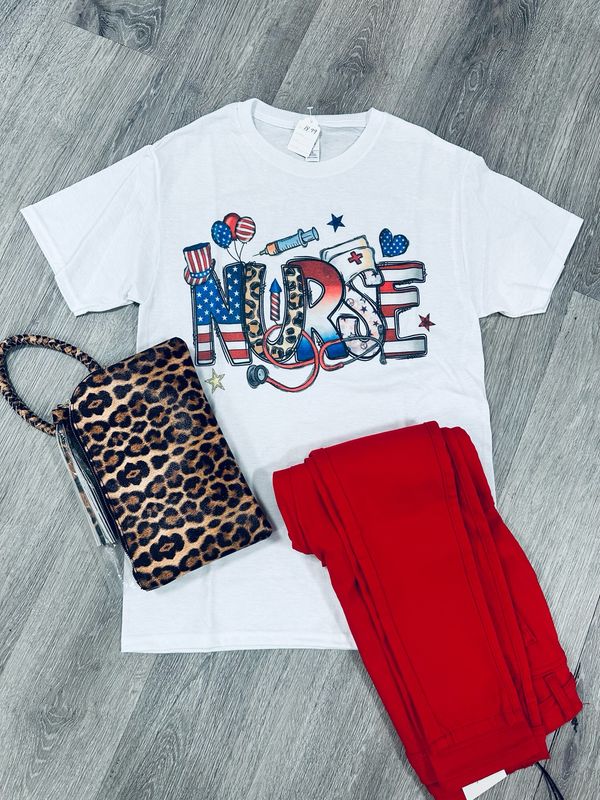 Nurse red white blue