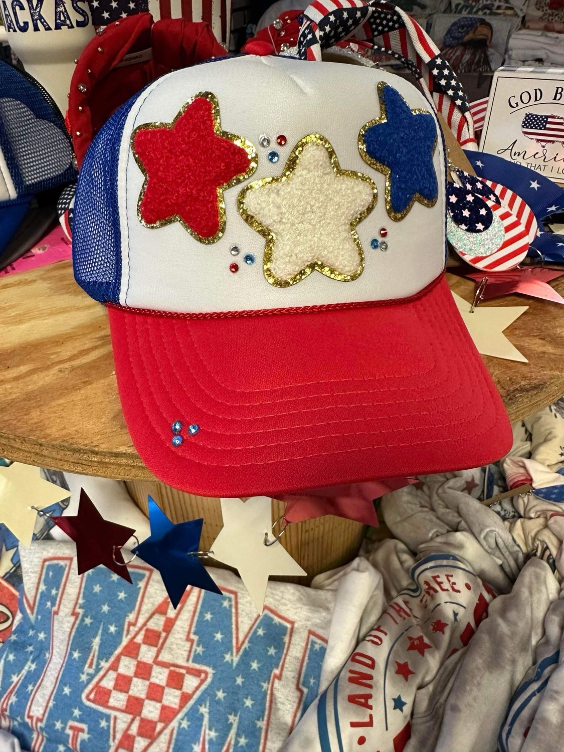 Red white blue stars patch