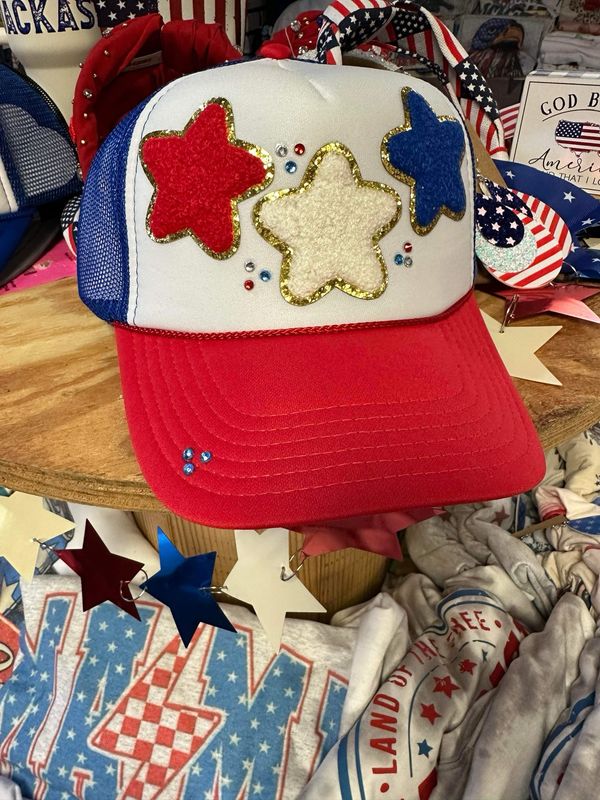 Red white blue stars patch