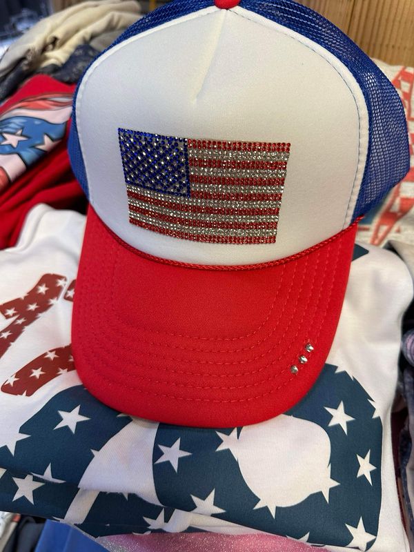 American flag bling patch
