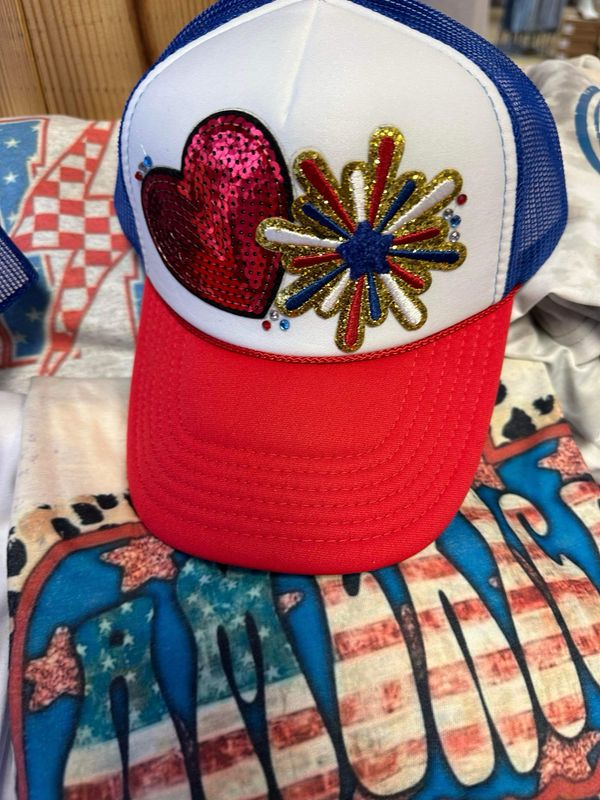 Fireworks heart patch