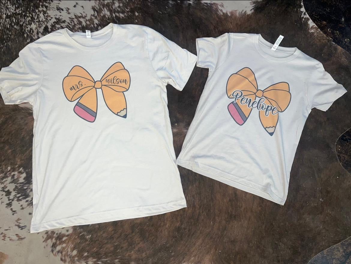 Pencil Bow W Monogram