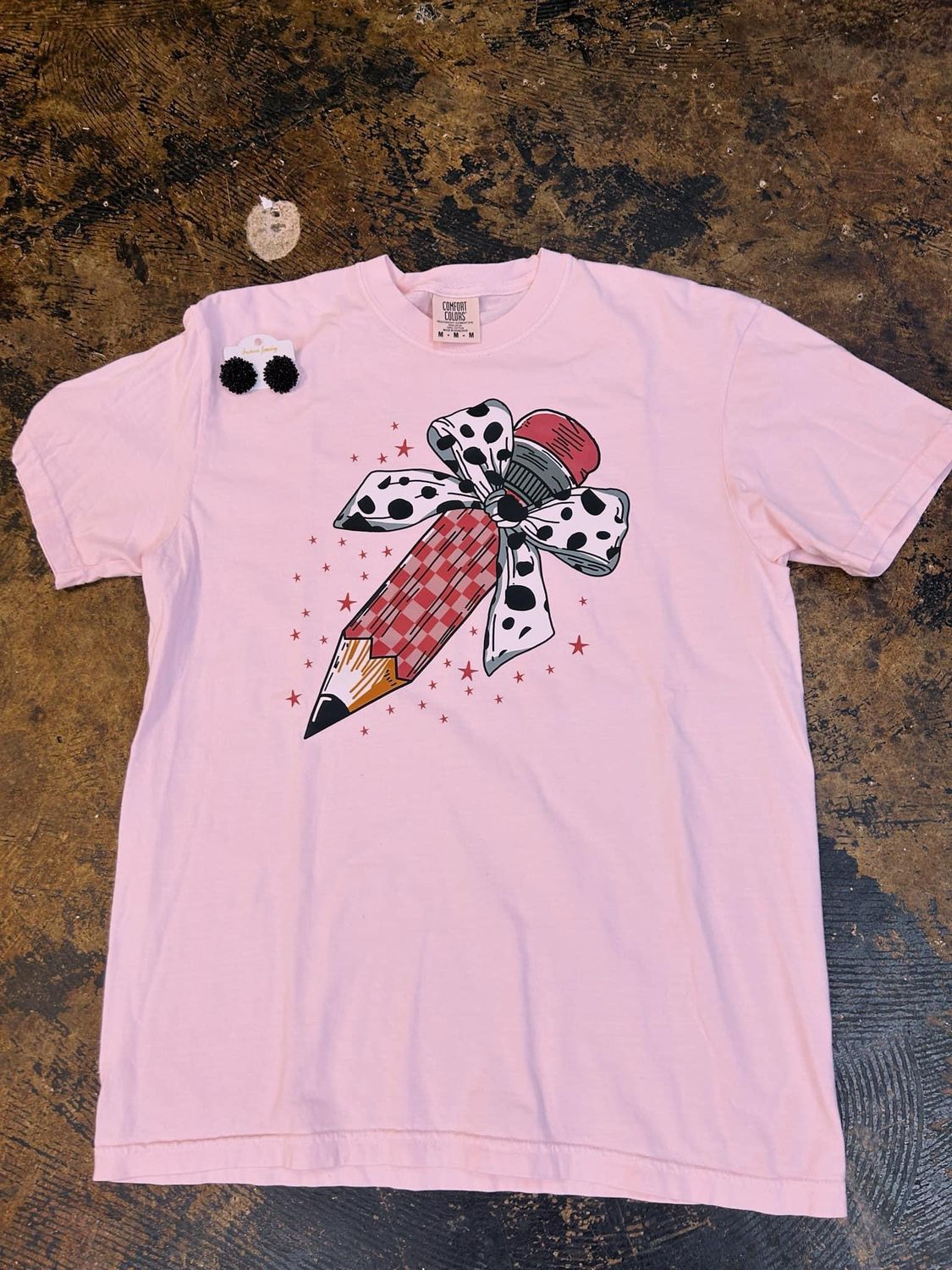 Teacher Pencil W Poka Dot Bow